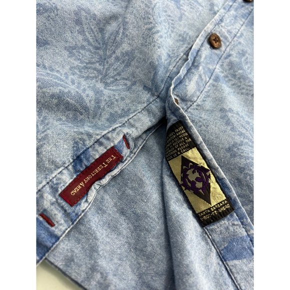 The Territory Ahead Men Shirt Hawaiian Chambray Short Sleeve Button Up Large L - Picture 5 of 5